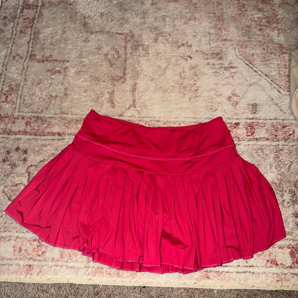 Gold Hinge Hot Pink Pleated Athletic Skirt with built in shorts